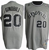 San Antonio Spurs #20 Ginobili Gray Throwback Jerseys,baseball caps,new era cap wholesale,wholesale hats