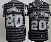 San Antonio Spurs #20 Manu Ginobili Gray With Black Pinstripe Jerseys,baseball caps,new era cap wholesale,wholesale hats