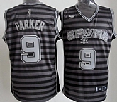 San Antonio Spurs #9 Tony Parker Gray With Black Pinstripe Jerseys,baseball caps,new era cap wholesale,wholesale hats