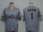 San Diego Padres #1 Hudson Grey Cool Base Jerseys,baseball caps,new era cap wholesale,wholesale hats