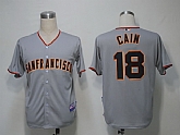 San Francisco Giants #18 Cain Grey Cool Base Jerseys,baseball caps,new era cap wholesale,wholesale hats