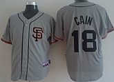 San Francisco Giants #18 Matt Cain 2012 Gray SF Jerseys,baseball caps,new era cap wholesale,wholesale hats