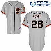 San Francisco Giants #28 Buster Posey 2012 Gray SF Jerseys,baseball caps,new era cap wholesale,wholesale hats