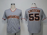 San Francisco Giants #55 Lincecum Grey Jerseys,baseball caps,new era cap wholesale,wholesale hats