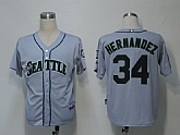 Seattle Mariners #34 Hernandez Grey Cool Base Jerseys,baseball caps,new era cap wholesale,wholesale hats