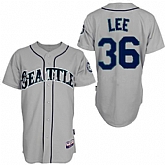 Seattle Mariners #36 Lee grey(cool base) Jerseys,baseball caps,new era cap wholesale,wholesale hats