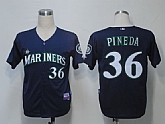 Seattle Mariners #36 Pineda Dark Blue Cool Base Jerseys,baseball caps,new era cap wholesale,wholesale hats