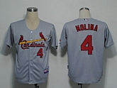 St.Louis Cardinals #4 Molina Grey Cool Base Jerseys,baseball caps,new era cap wholesale,wholesale hats