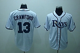 Tampa Bay Rays #13 Crawford White Jerseys,baseball caps,new era cap wholesale,wholesale hats