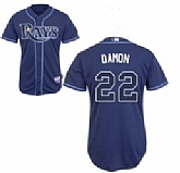 Tampa Bay Rays #22 Damon Navy Blue Jerseys,baseball caps,new era cap wholesale,wholesale hats