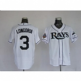 Tampa Bay Rays #3 Evan Longoria white Jerseys,baseball caps,new era cap wholesale,wholesale hats