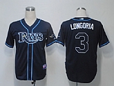 Tampa Bay Rays #3 Longoria Dark Blue Cool Base Jerseys,baseball caps,new era cap wholesale,wholesale hats
