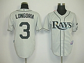 Tampa Bay Rays #3 Longoria Grey Jerseys,baseball caps,new era cap wholesale,wholesale hats