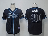 Tampa Bay Rays #40 Davis Dark Blue Cool Base Jerseys
