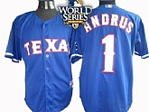 Texas Rangers #1 Andrus 2010 World Series Blue Jerseys,baseball caps,new era cap wholesale,wholesale hats