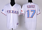 Texas Rangers #17 Nelson Cruz White 40TH Jerseys,baseball caps,new era cap wholesale,wholesale hats