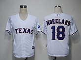 Texas Rangers #18 Moreland white Cool Base Jerseys,baseball caps,new era cap wholesale,wholesale hats