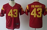 USC Trojans #43 Troy Polamalu Red Kids Jerseys,baseball caps,new era cap wholesale,wholesale hats