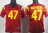 USC Trojans #47 Clay Matthews Red Kids Jerseys,baseball caps,new era cap wholesale,wholesale hats