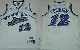 Utah Jazz #12 John Stockton Soul Swingman Stitched White Throwback Jerseys,baseball caps,new era cap wholesale,wholesale hats