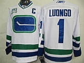 Vancouver Canucks #1 Luongo White with 40th patch 3rd Jerseys,baseball caps,new era cap wholesale,wholesale hats