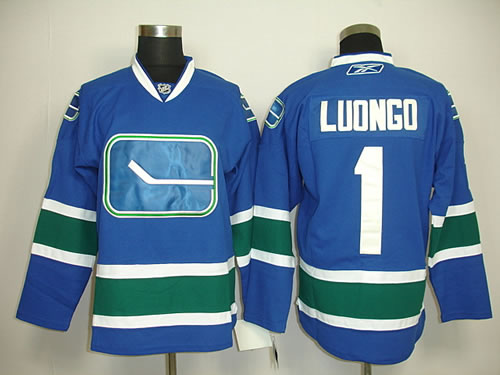 Vancouver Canucks #1 Roberto Luongo blue 3rd jesey