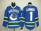 Vancouver Canucks #1 Roberto Luongo blue jesey.,baseball caps,new era cap wholesale,wholesale hats