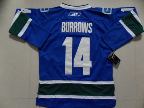 Vancouver Canucks #14 ALEX BURROWS Blue Jerseys