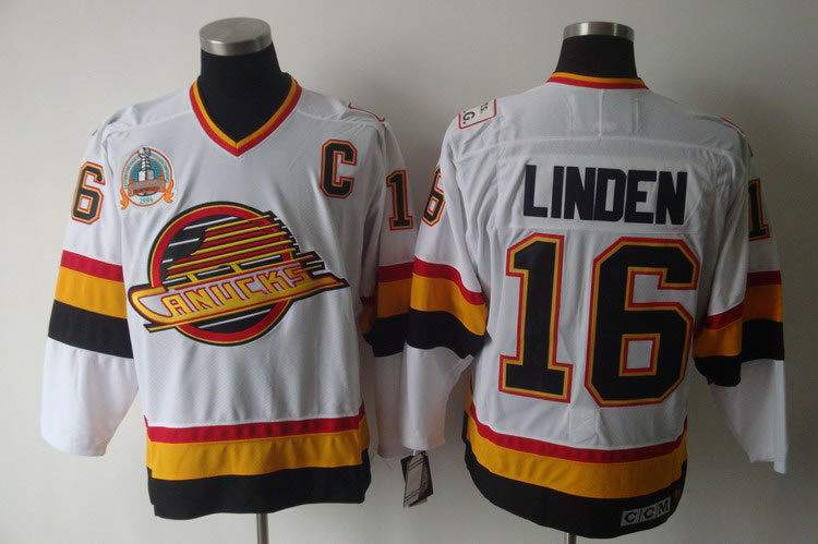 Vancouver Canucks #16 Linden White CCM with C Patch Jerseys