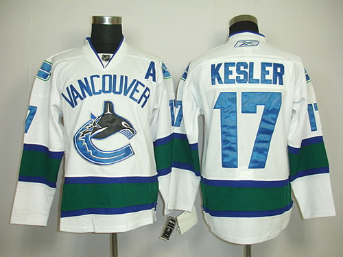 Vancouver Canucks #17 Kesler white with A patch Jerseys