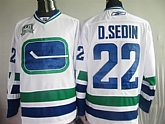 Vancouver Canucks #22 D.Sedin white with 40th patch 3rd Jerseys,baseball caps,new era cap wholesale,wholesale hats
