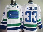 Vancouver Canucks #33 H.Sedin white with 40th patch 3rd Jerseys,baseball caps,new era cap wholesale,wholesale hats