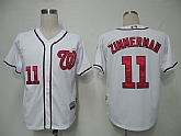 Washington Nationals #11 Zimmerman White Cool Base Jerseys,baseball caps,new era cap wholesale,wholesale hats