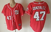 Washington Nationals #47 Gio Gonzalez Red Jerseys,baseball caps,new era cap wholesale,wholesale hats