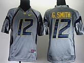 West Virginia Mountaineers #12 Geno Smith Gray Kids Jerseys,baseball caps,new era cap wholesale,wholesale hats