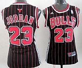Women's Chicago Bulls #23 Michael Jordan Revolution 30 Swingman Black Pinstripe Jerseys,baseball caps,new era cap wholesale,wholesale hats
