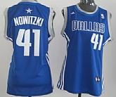 Women's Dallas Mavericks #41 Dirk Nowitzki Revolution 30 Swingman Light Blue Jerseys