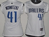 Women's Dallas Mavericks #41 Dirk Nowitzki Revolution 30 Swingman White Jerseys