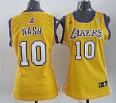 Women's Los Angeles Lakers #10 Steve Nash Revolution 30 Swingman Yellow Jerseys,baseball caps,new era cap wholesale,wholesale hats