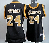 Women's Los Angeles Lakers #24 Kobe Bryant Revolution 30 Swingman Black With Gold Jerseys,baseball caps,new era cap wholesale,wholesale hats