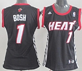 Women's Miami Heat #1 Chris Bosh Revolution 30 Swingman Black Jerseys,baseball caps,new era cap wholesale,wholesale hats