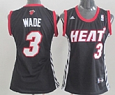 Women's Miami Heat #3 Dwyane Wade Revolution 30 Swingman Black Jerseys,baseball caps,new era cap wholesale,wholesale hats