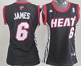 Women's Miami Heat #6 LeBron James Revolution 30 Swingman Black Jersey,baseball caps,new era cap wholesale,wholesale hats