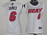 Women's Miami Heat #6 LeBron James Revolution 30 Swingman White Jerseys