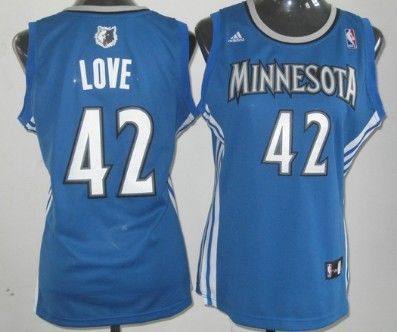 Women's Minnesota Timberwolves #42 Kevin Love Revolution 30 Swingman Blue Jerseys