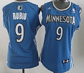 Women's Minnesota Timberwolves #9 Ricky Rubio Revolution 30 Swingman Blue Jerseys
