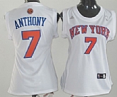 Women's New York Knicks #7 Carmelo Anthony Revolution 30 Swingman White Jerseys