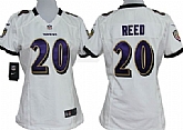 Women's Nike Baltimore Ravens #20 Ed Reed White Game Team Jerseys,baseball caps,new era cap wholesale,wholesale hats