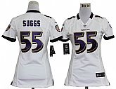 Women's Nike Baltimore Ravens #55 Terrell Suggs White Game Team Jerseys,baseball caps,new era cap wholesale,wholesale hats