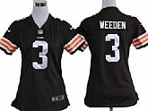 Women's Nike Cleveland Browns #3 Brandon Weeden Brown Game Team Jerseys,baseball caps,new era cap wholesale,wholesale hats